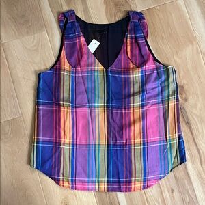 Ann Taylor Multicolor Plaid Sleeveless Blouse